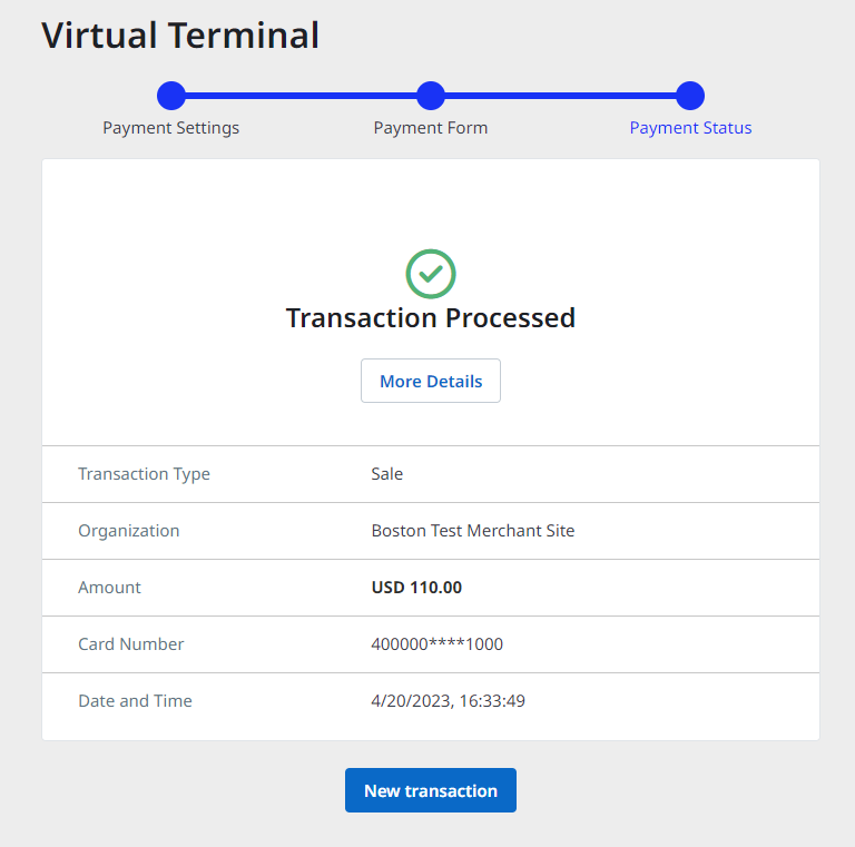 Virtual Terminal | Online Payments | Verifone Developer Portal